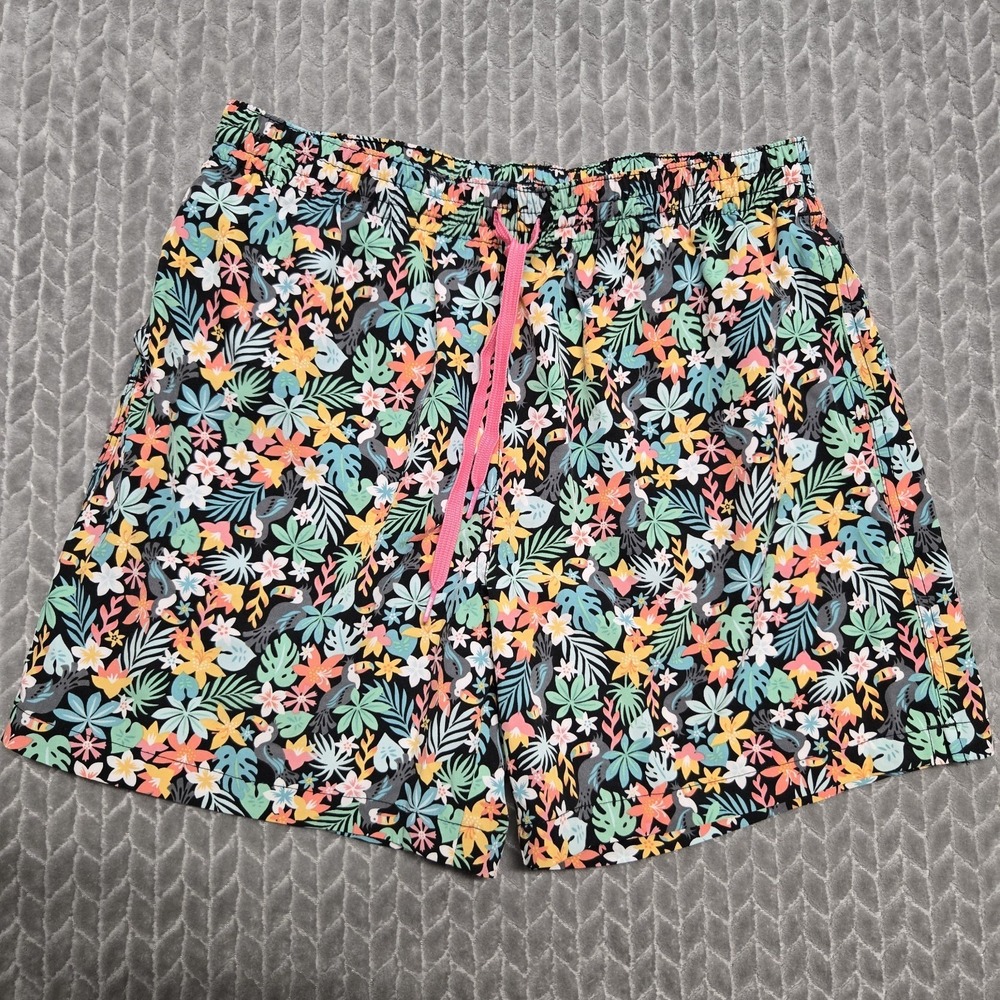 Chubbies The Bloomerangs Swim Trunks Mens L‎ Tropical Floral Toucan 5.5 Inseam